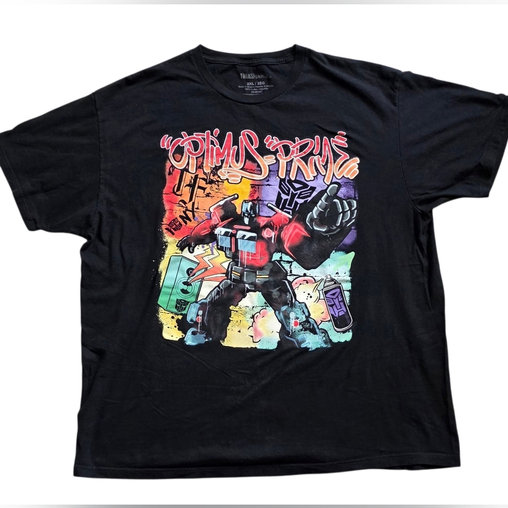 Transformers 2XL Optimus Prime Graffiti Street Art Tee Shirt